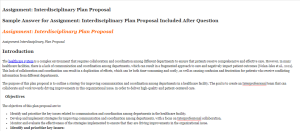 Assignment Interdisciplinary Plan Proposal