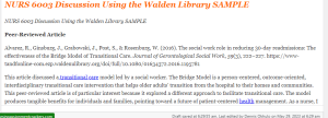NURS 6003 Discussion Using the Walden Library SAMPLE