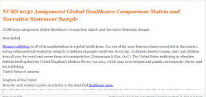 NURS 6050 Assignment Global Healthcare Comparison Matrix and Narrative Statement Sample