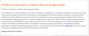 NURS 6050 Discussion 1 Evidence Base in Design Sample