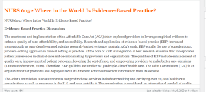 NURS 6052 Where in the World Is Evidence-Based Practice