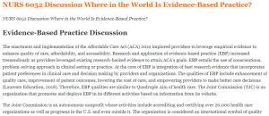 NURS 6052 Discussion Where in the World Is Evidence-Based Practice