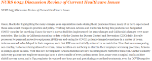 NURS 6053 Discussion Review of Current Healthcare Issues