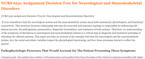 NURS 6521 Assignment Decision Tree for Neurological and Musculoskeletal Disorders