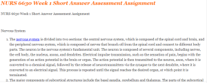NURS 6630 Week 1 Short Answer Assessment Assignment