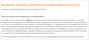 Benchmark - Population Health Policy Analysis Assignment NUR 550