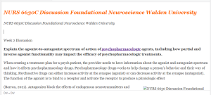 NURS 6630C Discussion Foundational Neuroscience Walden University