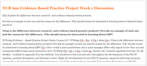 DQ1 Explain the difference between research- and evidence-based practice projects.