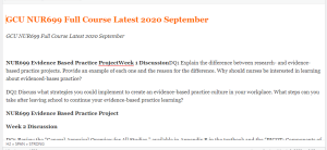 GCU NUR699 Full Course Latest 2020 September