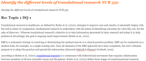 Identify the different levels of translational research NUR 550