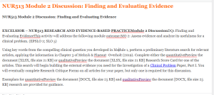 NUR513 Module 2 Discussion  Finding and Evaluating Evidence