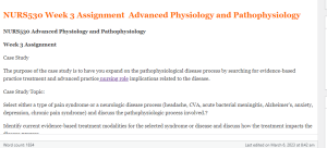 NURS530 Advanced Physiology and Pathophysiology