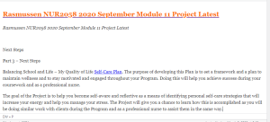 Rasmussen NUR2058 2020 September Module 11 Project Latest