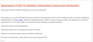 Rasmussen NUR2790 Module 6 Discussion Latest 2020 September