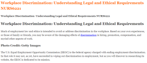 Workplace Discrimination  Understanding Legal and Ethical Requirements NURS6221