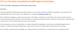 FP 6011 Develop a population health improvement plan