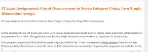 IT 2249 Assignment  Count Occurrences in Seven Integers Using Java Single Dimension Arrays