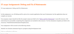 IT 2249 Assignment Debug and Fix if Statements