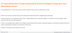 IT 2249 Discussion Count Occurrences in Seven Integers Using Java Two Dimension Arrays