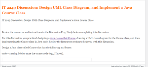 IT 2249 Discussion Design UML Class Diagram, and Implement a Java Course Class