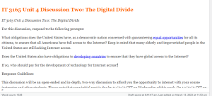 IT 3165 Unit 4 Discussion Two  The Digital Divide