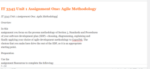 IT 3345 Unit 1 Assignment One Agile Methodology