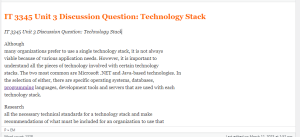 IT 3345 Unit 3 Discussion Question  Technology Stack