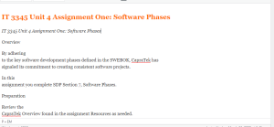IT 3345 Unit 4 Assignment One  Software Phases