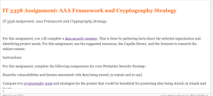 IT 3358 Assignment  AAA Framework and Cryptography Strategy