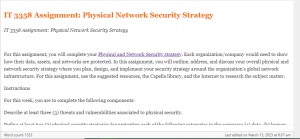 IT 3358 Assignment  Physical Network Security Strategy