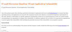 IT 3358 Discussion Question OS and Application Vulnerability