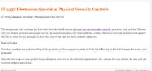 IT 3358 Discussion Question  Physical Security Controls