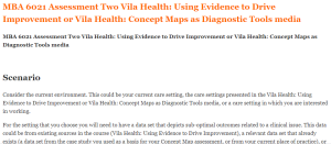 MBA 6021 Assessment Two Vila Health Using Evidence to Drive Improvement or Vila Health  Concept Maps as Diagnostic Tools media