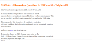 MSN 6011 Discussion Question 8  EBP and the Triple AIM