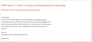 MSN 6030 U7 DQ1 Leverage and Integrating Technology