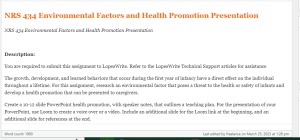 NRS 434 Environmental Factors and Health Promotion Presentation