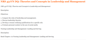 NRS 451VN DQ Theories and Concepts in Leadership and Management