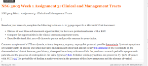 NSG 3005 Week 1 Assignment 3  Clinical and Management Tracts