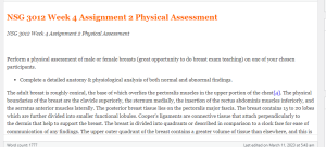 NSG 3012 Week 4 Assignment 2 Physical Assessment