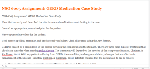 NSG 6005 Assignment  GERD Medication Case Study