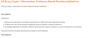 NUR 513 Topic 7 Discussion Evidence-Based Practice Initiatives