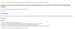 NUR 514 Review the American Nursing Informatics Association (ANIA) website