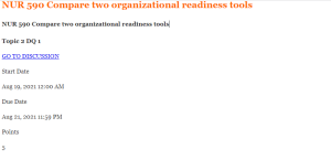 NUR 590 Compare two organizational readiness tools