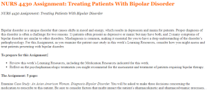 NURS 4430 Assignment Treating Patients With Bipolar Disorder