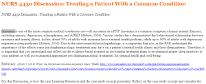 NURS 4430 Discussion Treating a Patient With a Common Condition