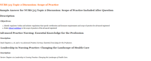 NURS 513 Topic 2 Discussion Scope of Practice