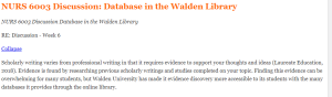 NURS 6003 Discussion Database in the Walden Library