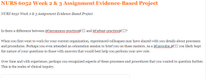 NURS 6052 Week 2 & 3 Assignment Evidence-Based Project