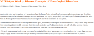 NURS 6501 Week 7 Discuss Concepts of Neurological Disorders
