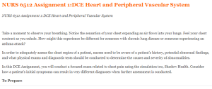 NURS 6512 Assignment 1 DCE Heart and Peripheral Vascular System